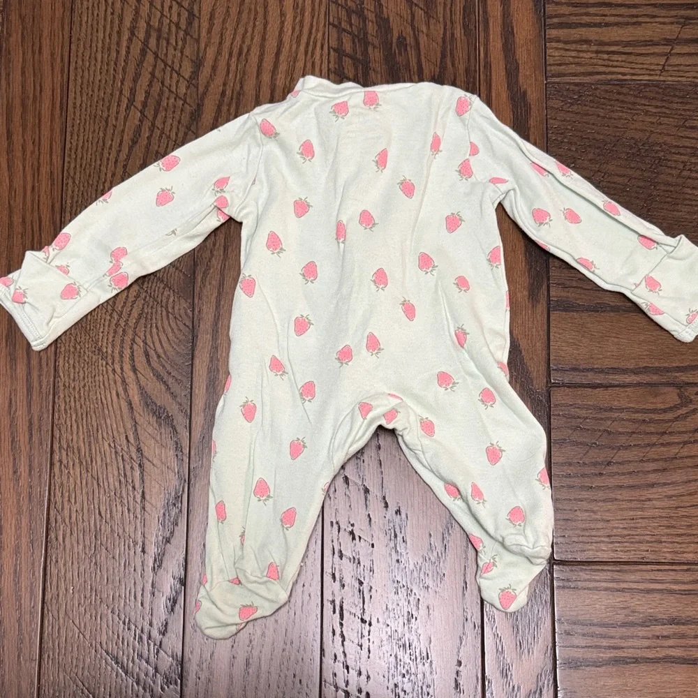 Carter's Baby Footie Sleepers - Mint Green, Peach, White with Prints - Picture 6 of 10